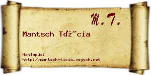 Mantsch Tícia névjegykártya